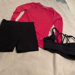 RBX Workout Shorts, RBX Pink Top and All In Motion Sports Bra